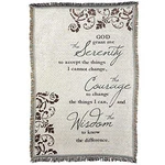 Dicksons Serenity Prayer Filigree Leaves 46 X 68 All Cotton Tapestry Throw Blank. Fixed Price $79.99.
