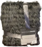 Madison Park Faux Fur Throw Blanket Black/grey Ribbed Plush Luxe Decor New. Fixed Price $25.49.