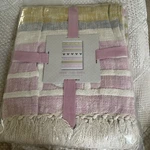Wdw Disney Pink And Beige Throw Blanket 50" X 60" Knit Farm Style Mouse Ears. Fixed Price $75.99.