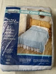 Home Essential, Made By Owen Nos Blanket 72X90 Soft Blue Color, Nylon Binding. Fixed Price $30.00.