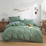 Doneus Green Duvet Cover King Size 100% Washed Cotton Set -3 Piece. Fixed Price $49.99.