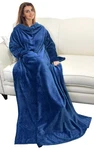 Catalonia Wearable Blanket With Sleeves And Pocket, Cozy Soft 73" X 51", Navy. Fixed Price $23.18.