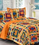 Multi Printed Home Decor Sanganeri Elaphant Bed Sheet With 2 Pillow Cover. Fixed Price $42.73.