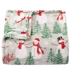 Yuletide Snowman Snowmen & Trees Oversized 5X6' Throw Blanket The Big One New. Fixed Price $18.00.