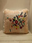 Merben International Victoria Embroidered Beaded Accent Pillow Cover 18"X. Fixed Price $28.00.