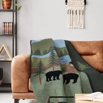 Donna Sharp Bear Lake Quilted Throw Blanket Wall Decor Cotton 50" X 60" Lodge. Fixed Price $138.95.