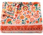 Fiesta Floral Coral Red Orange Flowers 5X6' Throw Blanket - The Big One New!. Fixed Price $21.95.