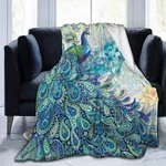 Elegant Peacock Design Blanket - Ultra Soft Fleece 80"X60" For Indoor & Outdoor. Fixed Price $46.44.