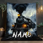 Vintage Charm Blanket Personalized Train Flannel Soft. Fixed Price $12.99.