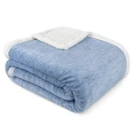 Pavilia Melange Sherpa Blanket Throw Blue Navy Soft, Fluffy, Microfiber Fleece. Fixed Price $28.09.