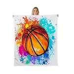 Watercolor Tie-dye Throw Blanket Cartoon Basketball Print Fleece Bl... Fast Ship. Fixed Price $38.99.