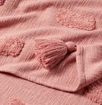 New Threshold 60"X80" Global Tufted Throw Blanket With Tassels, Rose Color. Fixed Price $44.99.