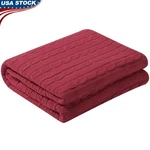 100 Cotton Cable Knit Throw Blanket Soft Warm Sofa Bed Travel Decorative Gift Us. Fixed Price $50.36.