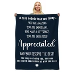 Inspirational Thank You Appreciation Gift Throw Blanket 50X60 Inch For Women. Fixed Price $31.88.