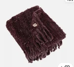 Ugg Meadow Faux Fur Fringe Throw Blanket Cabernet/plum/burgundy 50X70 $170 Rare. Fixed Price $65.00.