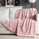 Pink Faux Fur Throw Blanket For Couch, Soft Fluffy Bubble Bed Sofa,. Fixed Price $21.07.