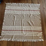 Faribault Mills Woolen 100% Virgin Ivory Blanket 46X50 Cannon River. Fixed Price $49.99.