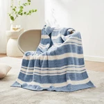 Snuggle Sac Knitted Throw Blanket 50X60 Blue Reversible Microfiber Cozy Fuzzy. Fixed Price $47.97.