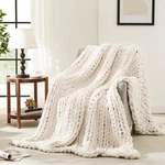 Lagraty Chunky Knit Blanket Throw,soft Chenille Yarn 50X60 Handmade Th.... Fixed Price $44.25.