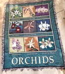 Riddle & Cockrell Celebrate Orchids Woven Tapestry Throw Blanket Afghan 65"X49". Fixed Price $59.39.