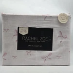 Rachel Zoe Twin Xl X-long Pink Ribbons & Bows Pinstriped Sheet Set 100% Cotton. Fixed Price $38.21.