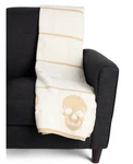 Magaschoni Lurex Feather Knit Skull Luxury Throw Blanket Cute Goth- New. Fixed Price $35.00.