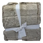 Pottery Barn Fluffy Faux Fur Blanket Full Queen 92X92 Sand Luxury Plush. Fixed Price $119.99.
