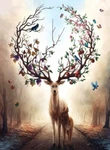 Seasons Change Deer Antlers Forest Nature Scene Mink Soft Faux Fur Throw Blanket. Fixed Price $34.99.