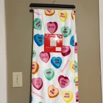 Sweethearts Conversation Candy Valentine Day White Colorful Blanket Nwt. Fixed Price $25.00.