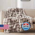 Coova Faux Fur Throw Blanket, Cozy Soft Plush Rabbit Bubble. Fixed Price $70.86.