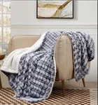 New Royal Luxe Blanket 50 X60 Black Super Soft Plush Sherpa Throw Micro-mink. Fixed Price $19.90.