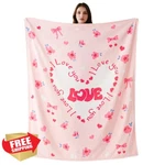 Battilo Pink Flannel Throw Blanket 50X60 Birthday Gift Wife Mom Sister. Fixed Price $39.99.