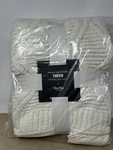 Martha Stewart Collection White Sweater Knit Chenille Throw 50X60IN. Fixed Price $49.99.