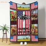 Farming On Faith Tractor Fleece Blanket - Rustic Country Decor Keepsake. Fixed Price $48.99.