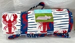Martha Stewart Coastal Picnic Blanket Reversible Outdoor Blue Red Lobster 60X70". Fixed Price $57.99.