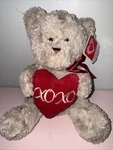 Walmart Hug Fun Plush Teddy Bear 10 Holding Xoxo Red Heart Pillow. Fixed Price $10.00.