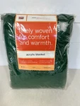 Martha Stewart Everyday Vintage Green Twin Acrylic Blanket Faux Satin Trim New. Fixed Price $34.95.
