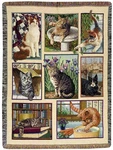 Manual Tapestry Throw With Fringe, Kitty Korner, 47 X 60-INCH. Fixed Price $66.69.