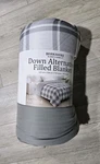 Berkshire Down Alternative Filled Blanket Gray Plaid/reverse To Solid King. Fixed Price $23.99.