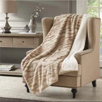 Regal Comfort Luxury Faux Fur Sherpa Throw Blanket Desert Sand Plush Soft 50X70. Fixed Price $39.95.