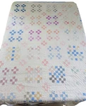 Handmade Quilt X 87" Antique Country Cottagecore Patchwork 9 Cross. Fixed Price $250.00.