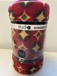 52X72 Oversized Fleece Throw Blanket Red Blaze Diamond. Fixed Price $8.99.