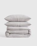Quince 100% Cotton Airy Gauze King/cali Duvet Cover Set Light GREY(9459). Fixed Price $90.00.