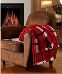 50"X60" Fireside Red/white/black Throw 100% Polyester Warm Cuddly. Fixed Price $19.99.