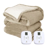Marquess Electric Sherpa Flannel Heated Throw Blanket King, Tan *distressed Pkg. Fixed Price $99.99.