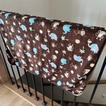 Just Born Baby Blanket Fleece Back Brown Monkey Elephant Palm Tree 37X28 Soft. Fixed Price $36.00.
