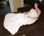 Deluxe Comfort Suri Alpaca Fur Rug/bed Spread/throw Blanket, 75" 66" - White. Fixed Price $899.95.