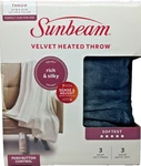 Sunbeam Velvet Heated Throw ( Slate Gray ) 50 In X 60 Brand New. Fixed Price $35.99.