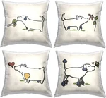Happy Doodle Animals Indoor Throw Pillow, 18X18, Multi-color Design. Fixed Price $159.99.