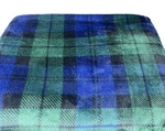 Lands End Throw Blanket Blackwatch Plaid Fleece Green Blue Tartan Check. Fixed Price $35.00.